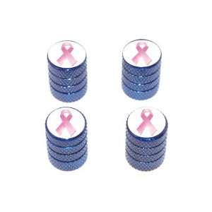  Breast Cancer Ribbon   Tire Rim Valve Stem Caps   Blue 