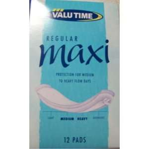  Valu Time Regular Maxi Pads 12 Pads Health & Personal 