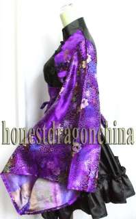 Gothic Lolita Kimono Dress Cosplay Costume Mum Purple 1  