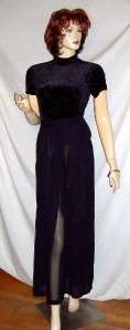 Vintage CDC Black Velveteen Sparkle Dress Pants 4  