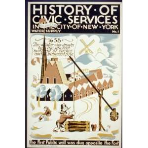  WPA Poster History of civic services in the city of New 