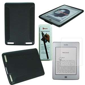 BK  Kindle Touch 3G WiFi TPU Gel Case Skin Cover +Screen 