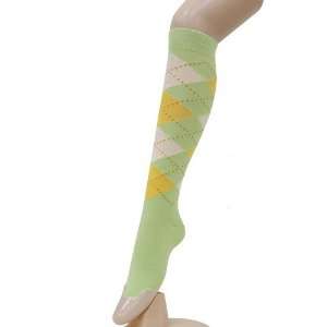  Green Pastel Argyle Printed Knee High Socks Size 9 11 