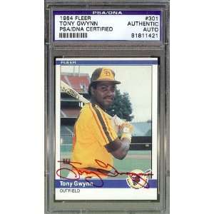  Signed Tony Gwynn Picture   1984 Fleer Card PSA DNA 