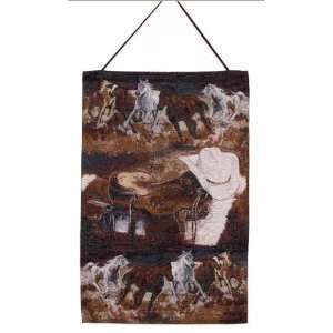  Western Way Horse Wall Hanging Tapestry 17 x 26