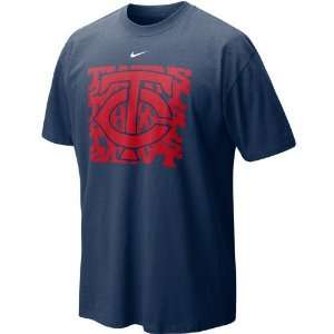  Nike Minnesota Twins Navy Blue Undercover Logo T shirt 