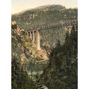  Vintage Travel Poster   Arlberg Railway Trisanna Viaduct 