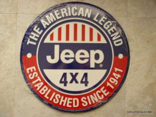 JEEP AMERICAN LEGEND 1941 4X4 ADVERTISING METAL SIGN  