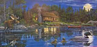 REFLECTIONS ON LOON LANDING by HAROLD ROE 1000 PIECE SUNSOUT JIGSAW 