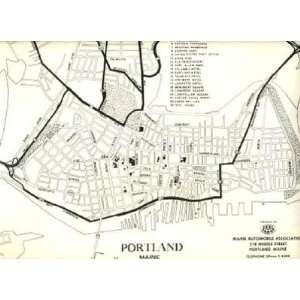 Portland Maine Placemat AAA Map 1960s