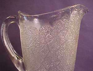 Tree of Life Early American Pattern Glass Water Pitcher  
