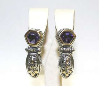 John Hardy 18kt Silver Amethyst Earrings LARGE  