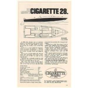  1971 Don Aronow Cigarette 28 Boat Print Ad (51308)