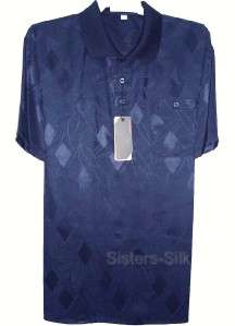 Mens Jacquard Silk S Sleeved Shirt #AF216~M/L/XL  