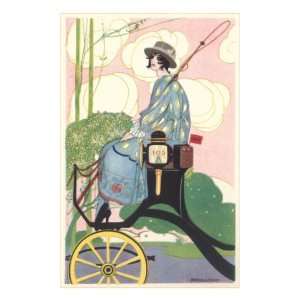  Forlorn Woman Driving Hansom Cab Giclee Poster Print 