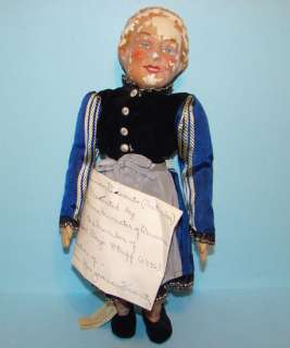 Rare 1946 German Peasant Bavaria Costume Doll Provenance Frantz Museum 