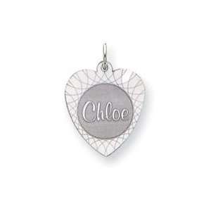  Heart Disc Nameplate in 10k White Gold Jewelry