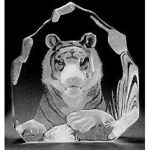  Bengal Tiger Crystal Art Glass Sculpture