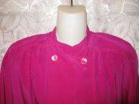 VALENTINO Miss V Fuchsia Pink Button Down Shirt Top Size 44  