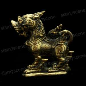 Vintage SINGHA Protection Lion charm amulet statue ART  