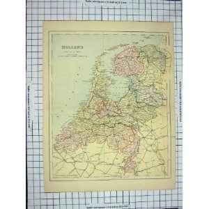  ANTIQUE MAP c1790 c1900 HOLLAND AMSTERDAM NORTH SEA
