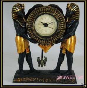 ANCIENT EGYPTIAN TWINS TABLE CLOCK with PENDULUM, new  