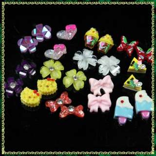 24Pcs 3D Nail Art Tips Phone Decoration Butterly Cake Design Stickers 