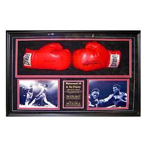 Muhammad Ali & Joe Frazier Autographed / Signed Framed Dual Boxing 