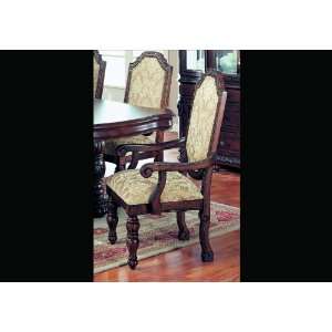   Dining Room Upholstered Cherry Finish Arm Chairs