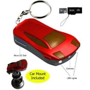  Red Car Keychain LED Flashlight with Built in Video Camera 