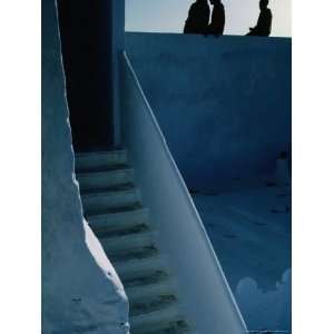  Men Sitting on Wall with Staircase, Asilah, Morocco 
