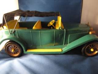 RARE VINTAGE ANDY GARD GREEN/YELLOW HUGE PLASTIC TOY CONVERTIBLE CAR 
