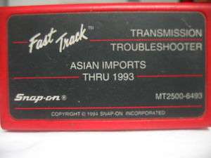 SNAP ON MT2500 MTG2500 SCANNER 1993 ASIAN IMPORTS TRANSMISSION T/S 