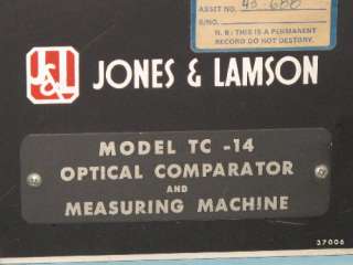 JONES & LAMSON TC 14 OPTICAL COMPARATOR 14  