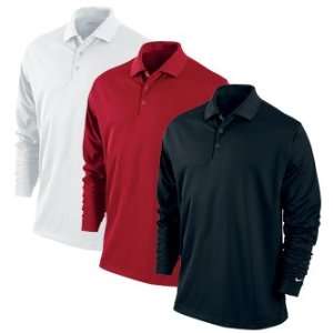 Nike Long Sleeve Stretch Tech Polo Mens Red, Large Sports 