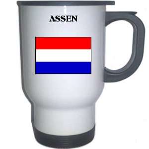  Netherlands (Holland)   ASSEN White Stainless Steel Mug 