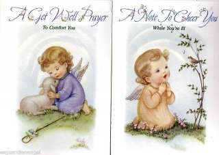 Little Angels Get Well Religious Greeting Cards  