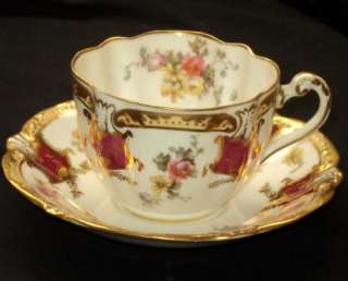 Anglo china GEORGE JONES CARTUOUCH Simply Tea cup and saucer  