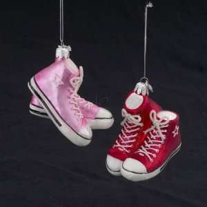 NOBLE GEMS RED & PINK SNEAKER ORNAMENTS, SET OF 2 ASSORTED 