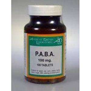  American Dietary Labs   PABA 100 mg 100 tabs Health 