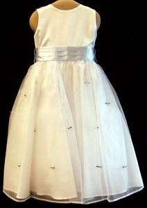 Girls UsAngels Flower Girl/Communion Dress Size 5 White  