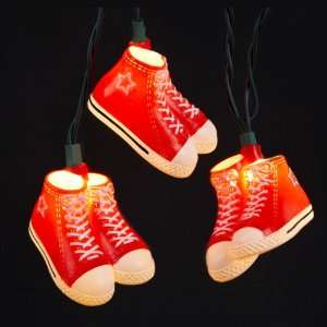  Set of 10 Red High Top Sneakers Christmas Lights   Green 