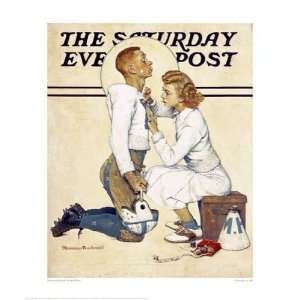 Football Hero Norman Rockwell. 28.13 inches by 34.00 inches. Best 