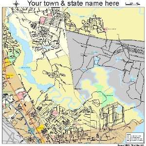  Street & Road Map of Hanahan, South Carolina SC   Printed 