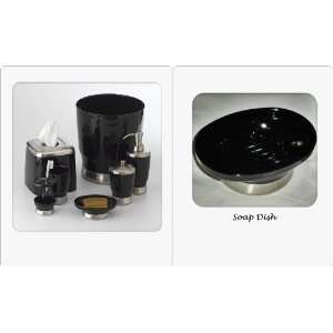    interDesign® Aris Black & Chrome Soap Dish