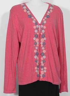 NWT JONES NEW YORK Rose Embr Floral Cardigan 2X  