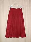 Charming WOOLRICH Sz 6 pleated wool skirt red & black c