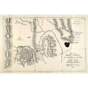  1863 Lithograph Map Mining Huerta Tontal Argentina Smith 