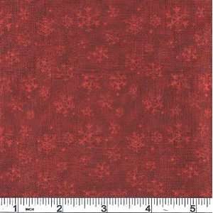  45 Wide Arctic Holiday Translucent Snowflake Red Fabric 