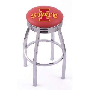 Iowa State University Steel Stool with 2.5 Ribbed Ring Logo Seat and 